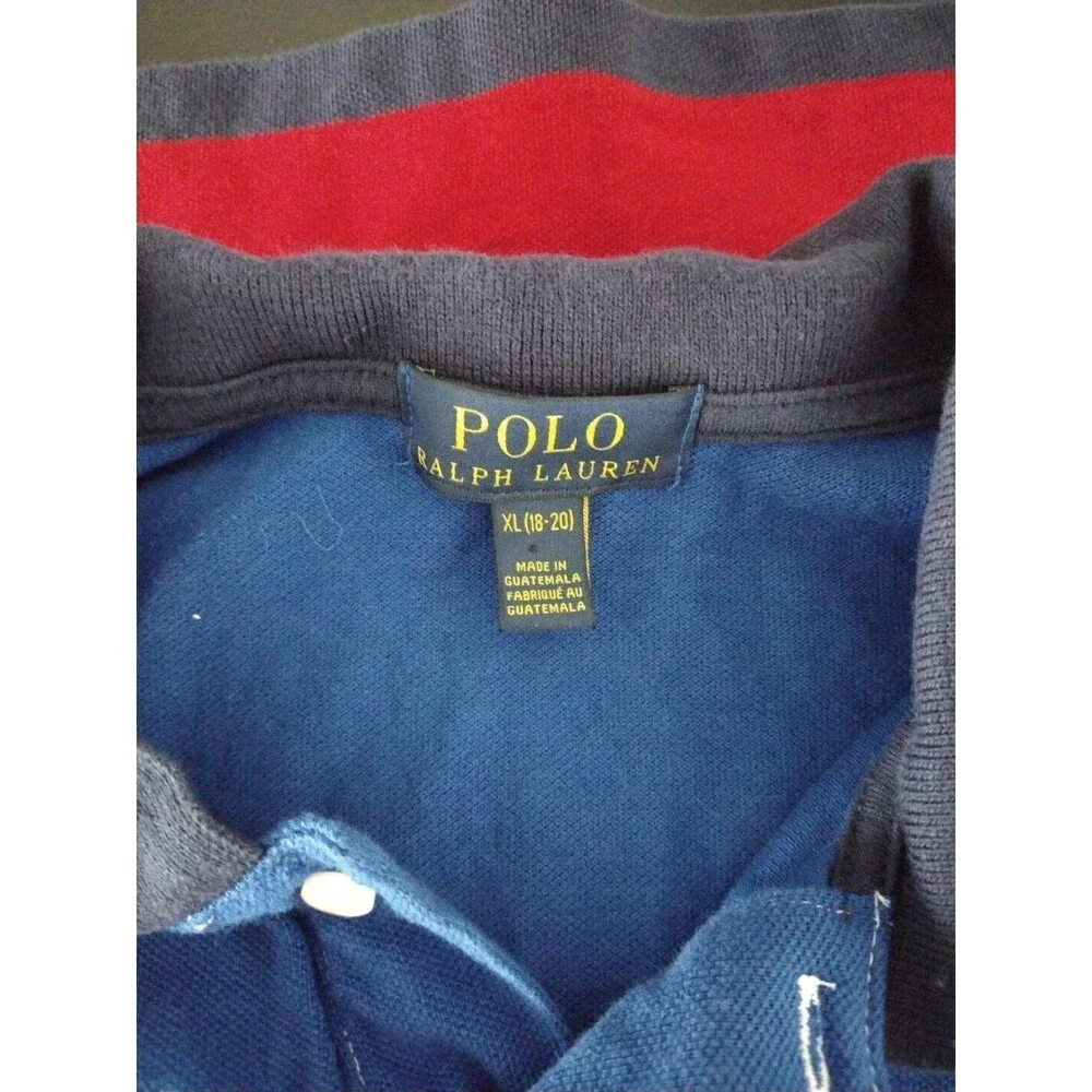 Ralph Lauren boy's Classic Split Cross Stripe Large‎ Pony Polo XL